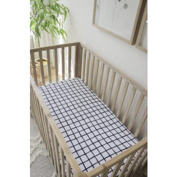 Soft OEKO-TEX Fitted Crib Sheets for Baby - Black & White Set