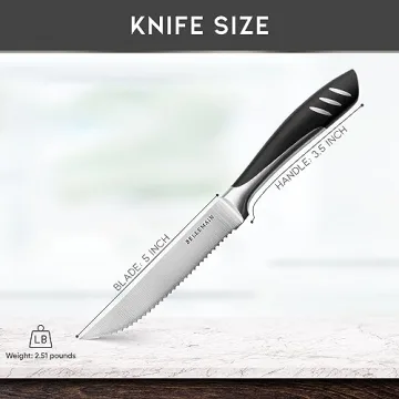 Bellemain Premium Steak Knife Set of 8 for Effortless Cutting