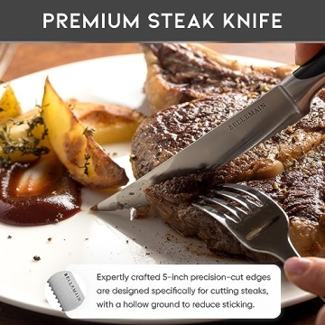 Bellemain Premium Steak Knife Set of 8 for Effortless Cutting