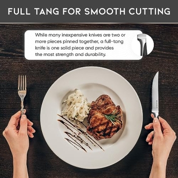 Bellemain Premium Steak Knife Set of 8 for Effortless Cutting