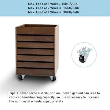 HOWDIA 1-inch Rubber Caster Wheels for Smooth Mobility