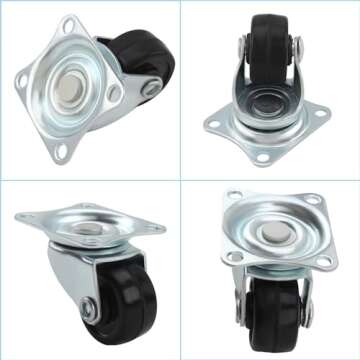 HOWDIA 1-inch Rubber Caster Wheels for Smooth Mobility