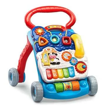 VTech Sit-to-Stand Learning Walker - Interactive Blue Toy for Infants and Toddlers