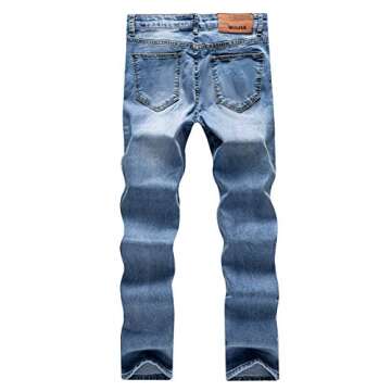 WULFUL Men's Ripped Jeans - Slim Fit Stretch Denim Pants for Style