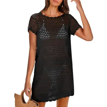 ANRABESS Women's Crochet Swim Cover-Up - Stylish & Breathable Summer Beach Dress