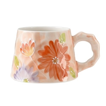 Buketou 13oz Hand-Painted Ceramic Mug, Stable Design for All Occasions