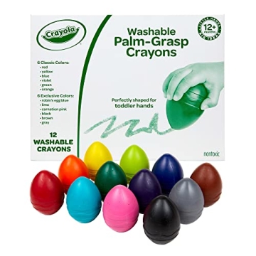 Crayola Egg Crayons (12ct), Washable Toddler Crayons, Jumbo Crayons for Toddlers, Preschool Art Supp...