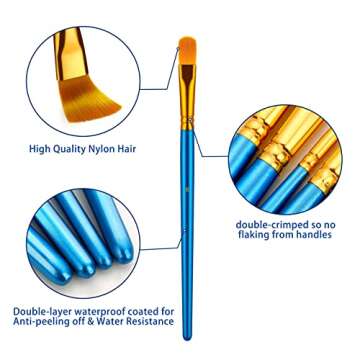 Paint Brushes Set for Acrylic Painting, 20 Pcs Oil Watercolor Acrylic Paint Brush, Artist Paintbrush...