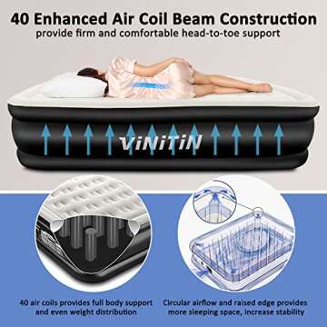 Vinitin Air Mattress Queen with Built-in Pump for Ultimate Comfort