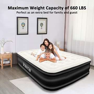 Vinitin Air Mattress Queen with Built-in Pump for Ultimate Comfort