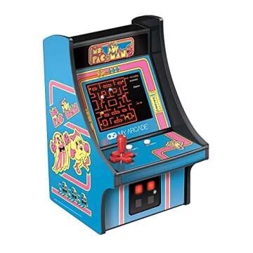 My Arcade Micro Player Mini Arcade: Ms. Pac-Man Video Game, Fully Playable, 6.75 Inch Collectible, C...