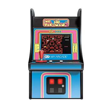 My Arcade Micro Player Mini Arcade: Ms. Pac-Man Video Game, Fully Playable, 6.75 Inch Collectible, Color Display, Speaker, Volume Buttons, Headphone Jack - Electronic Games