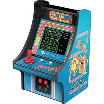 My Arcade Micro Player Mini Arcade: Ms. Pac-Man Video Game, Fully Playable, 6.75 Inch Collectible, Color Display, Speaker, Volume Buttons, Headphone Jack - Electronic Games