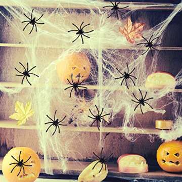 TUPARKA 100 Pcs Realistic Spider Plastic Halloween Mini Spiders Joke Toys for Haunted House Halloween Party Decoration, Black