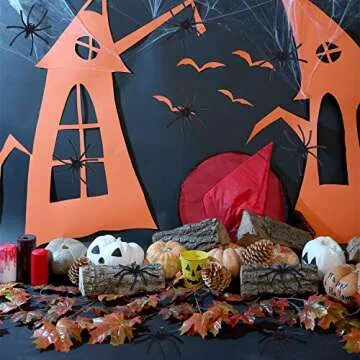 TUPARKA 100 Pcs Realistic Spider Plastic Halloween Mini Spiders Joke Toys for Haunted House Halloween Party Decoration, Black