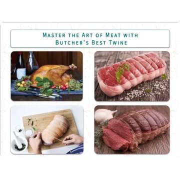 Cotton Farm Cooking Twine, 500 Feet String, 0.1 Inch (2mm) Thickness, Twisted (Extra Strong), 100% Unbleached Cotton - Butchers Choice for Cooking