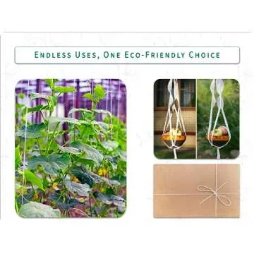 Cotton Farm Cooking Twine, 500 Feet String, 0.1 Inch (2mm) Thickness, Twisted (Extra Strong), 100% Unbleached Cotton - Butchers Choice for Cooking