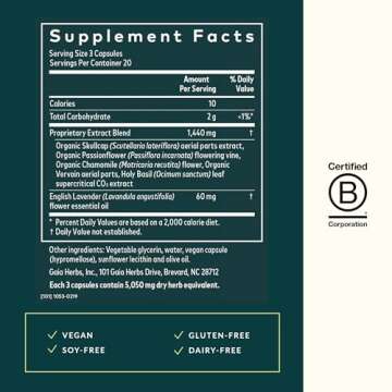 Gaia Herbs Calm A.S.A.P. Stress Support Supplement - with Skullcap, Passionflower, Chamomile, Vervai...