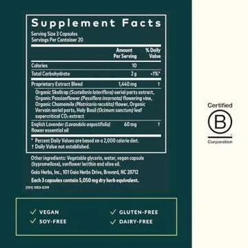 Gaia Herbs Calm A.S.A.P. Stress Support Supplement - with Skullcap, Passionflower, Chamomile, Vervai...