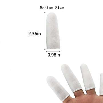 Zxfuture Pack of 100 Cotton Finger cots Protect Fingers Comfortable and Breathable, Absorb Sweat，C...
