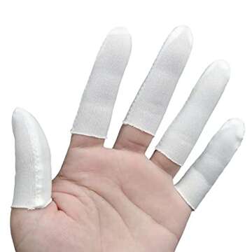 Zxfuture Pack of 100 Cotton Finger cots Protect Fingers Comfortable and Breathable, Absorb Sweat，Cloth Finger cot