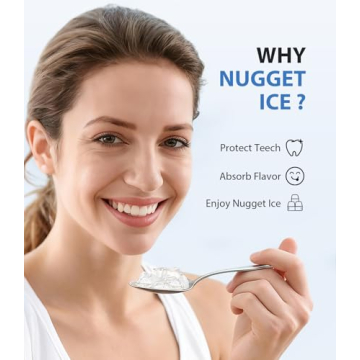 SenCre Nugget Ice Maker - 40lbs Daily, One-Click Self-Cleaning, Chewable Ice