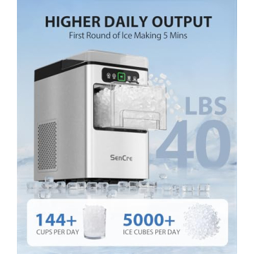 SenCre Nugget Ice Maker with 40lbs Daily Capacity