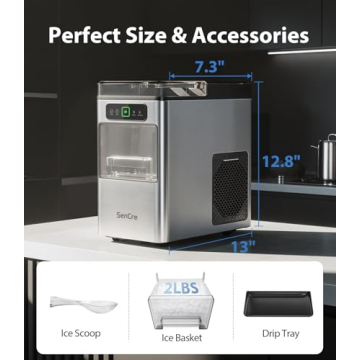 SenCre Nugget Ice Maker with 40lbs Daily Capacity