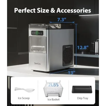 SenCre Nugget Ice Maker with 40lbs Daily Capacity