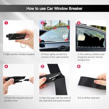 RAPUDA 3-in-1 Car Safety Tool for Emergency Escape