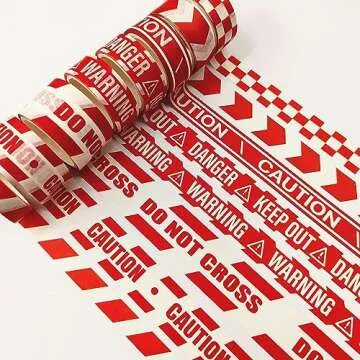 YUBX Caution Line Washi Tape Set 16 Rolls Yellow Red Boundary Masking Transportation Toy Decorative Tapes for Arts, DIY Crafts, Journals, Planners, Scrapbook, Wrapping