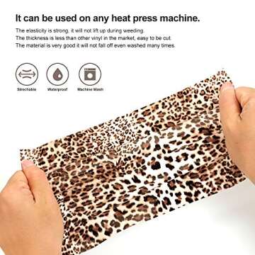 Sov 5pcs/Set Patterned Metallic Heat Transfer Vinyl Foil HTV Craft Film Leopard Bundle Garment Clothing for T-Shirt Decoration DIY Craft Material (12" x 9.8")…