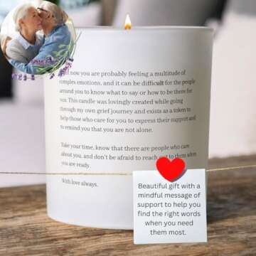 Thinking of You Candle, Bereavement Memorial Condolence Sympathy Gifts for Loss of Loved One, Father, Mother, Grief Gifts, Miscarriage Gifts, Paraffin-Free 100% Natural Soy Wax Blend with Lavender