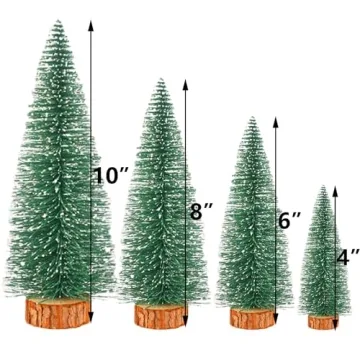 Mini Christmas Trees with Snow for Festive Decorations