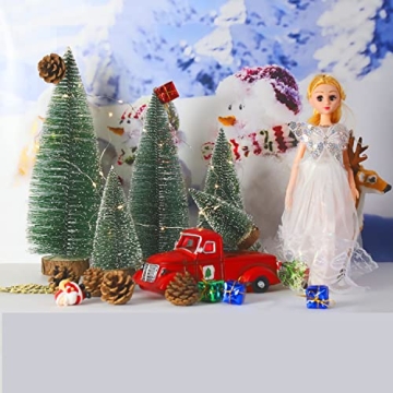 Mini Christmas Trees with Snow for Festive Decorations