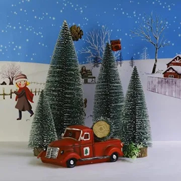 Mini Christmas Trees with Snow for Festive Decorations