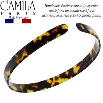 Camila Paris CP2003 French Headband for Women, Handmade Tokyo, Strong Hold Grip Women's Hair Band, Ligth and Very Flexible, No Slip and Durable Styling Girls Hair Accessories, Made in France