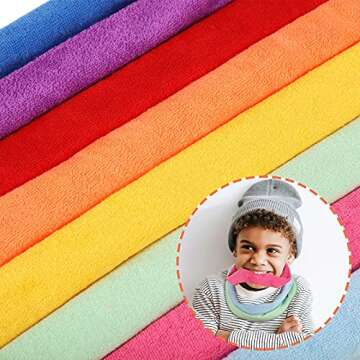 Hicarer 8 Pieces Chew Necklaces for Sensory Kids, Soft and Absorbent Terry Cloth Teething Chewy Necklace Absorbent Alternative to Chewing Clothing for Boys and Girls (Vibrant Colors)