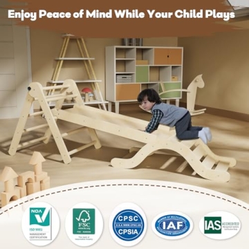 Pikler Triangle Set for Toddlers 1-3 Years - 7-in-1