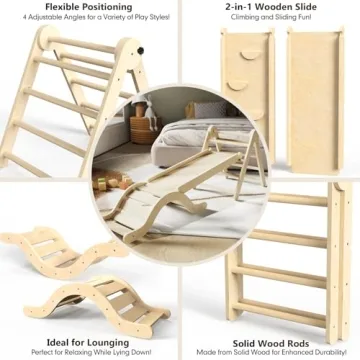 Pikler Triangle Set for Toddlers 1-3 Years - 7-in-1