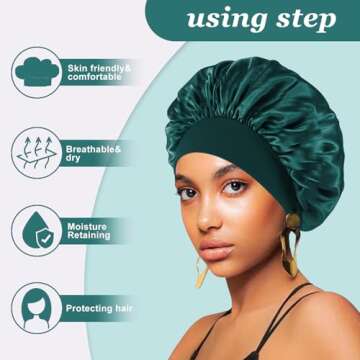 4PCS Silk Satin Bonnets - Comfortable Hair Wrap Caps