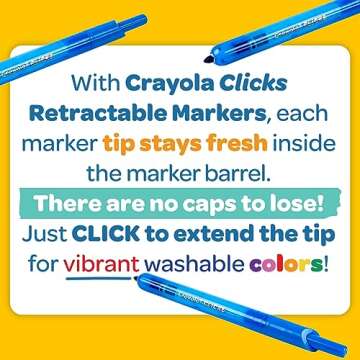 Crayola 10CT SUPERCLICKS,Retractable, Holiday Toys, Gift for Boys and Girls, Kids, Stocking, Arts and Crafts, Gifting