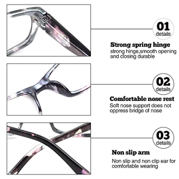 VIDEBLA 5 Pack Blue Light Blocking Reading Glasses