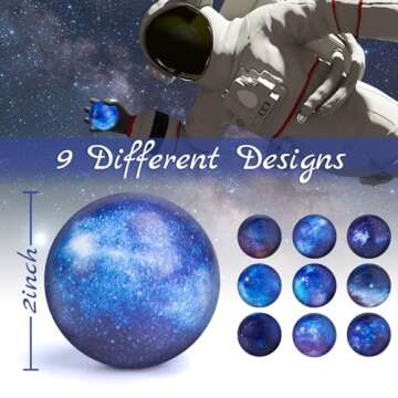 LovesTown Galaxy Stress Balls Bulk, 50PCS Foam Stress Balls 2 inch Squeeze Balls for Stress Relief O...