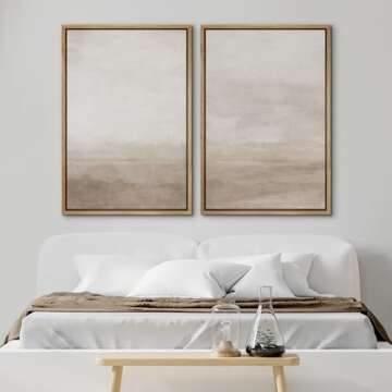 SIGNWIN Framed Canvas Print Wall Art Abstract Wave Pattern Modern Decor