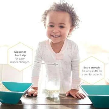 Burt's Bees Baby Zip-Up Footed PJs, 100% Organic Cotton