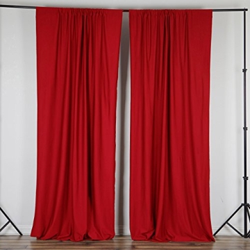 BalsaCircle 10 ft x 10 ft Red Polyester Photography Backdrop Drapes Curtains Panels - Wedding Decora...