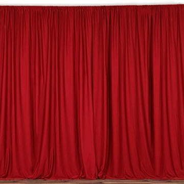 BalsaCircle 10 ft Red Polyester Backdrop Curtains for Events