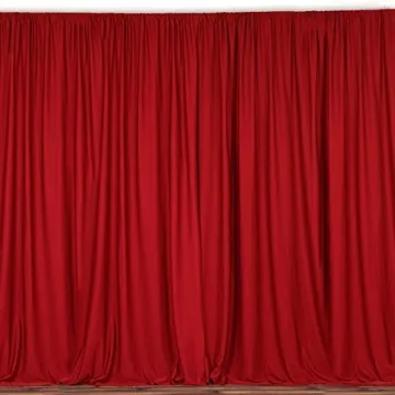 BalsaCircle 10 ft Red Polyester Backdrop Curtains for Events