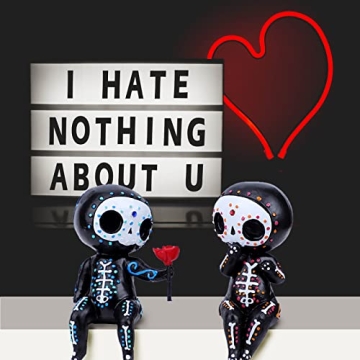 Sugar Skull Couple Statue for Unique Home Decor